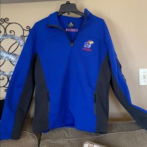 Kansas University 1/4 zip up pullover size Large
